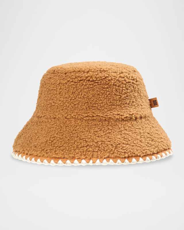 Fluff Faux-Fur Scalloped Bucket Hat